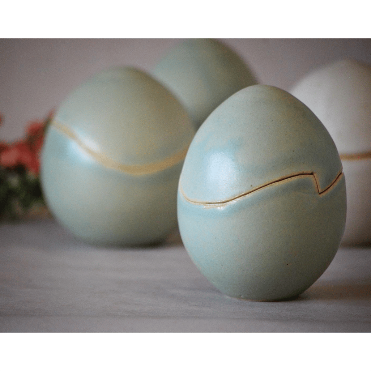 ペールグリーンのボンボニエール | 櫻井窯