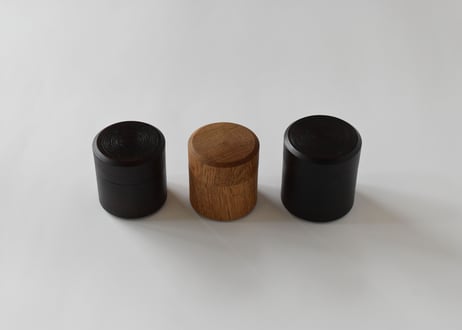 サクラ材　薄茶器　拭漆大／田澤祐介