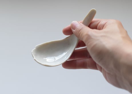 青白磁稜花蓮華／竹下努