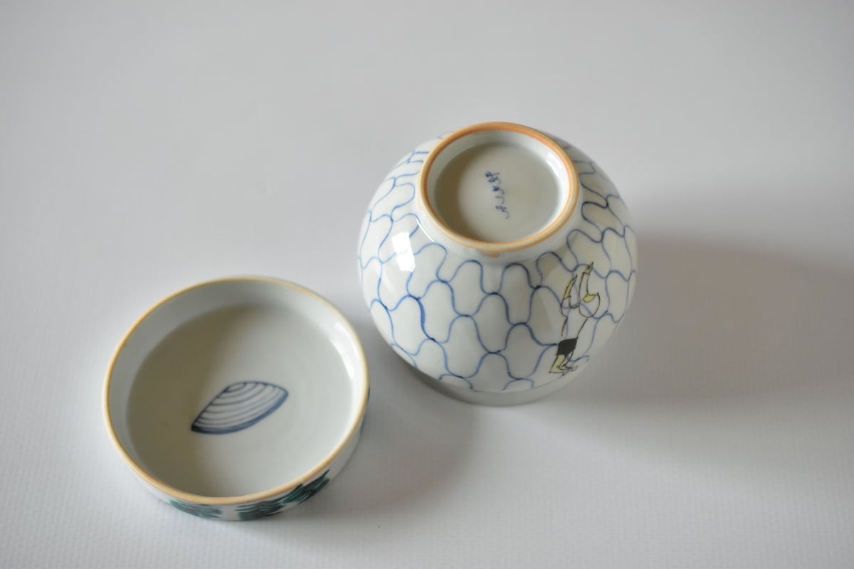 色絵海女さんフタモノ／工房あめつち | うつわと暮らし 凛