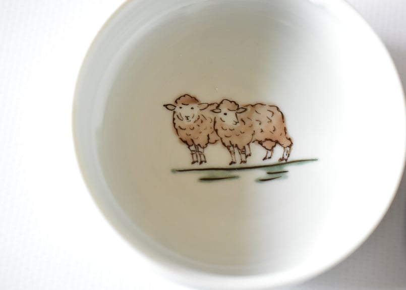 色絵牧羊犬フタモノ／工房あめつち | うつわと暮らし 凛 ONLINE SHOP