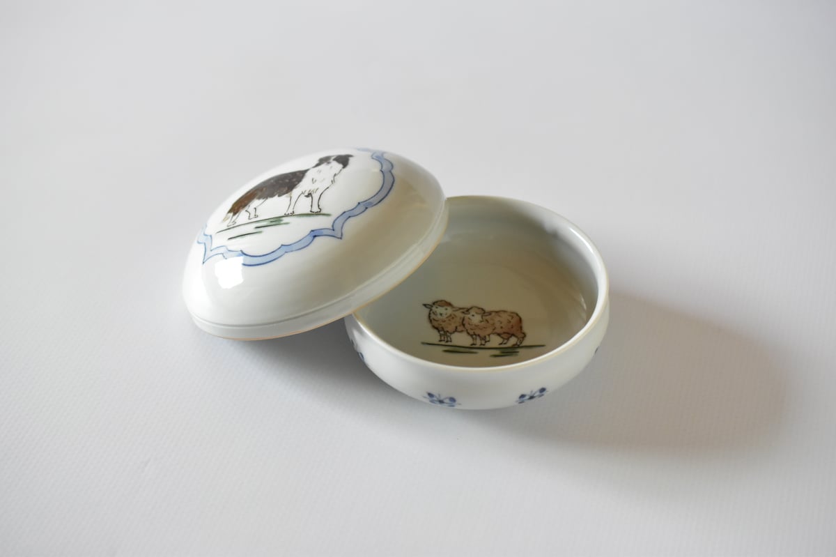 色絵牧羊犬フタモノ／工房あめつち | うつわと暮らし 凛 ONLINE SHOP