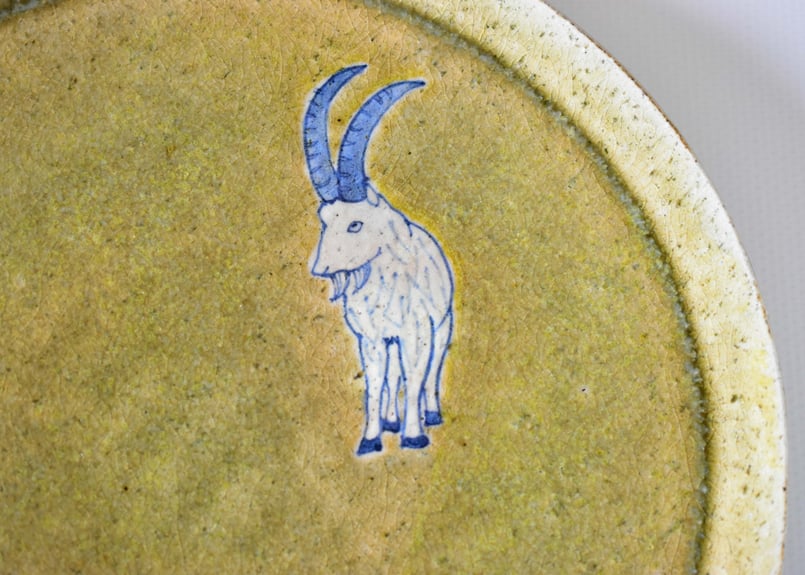 染付ヤギ緑地大皿／工房あめつち | うつわと暮らし 凛 ONLINE SHOP
