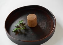 薄茶器　ナラ材　アンモニア燻蒸着色／田澤祐介