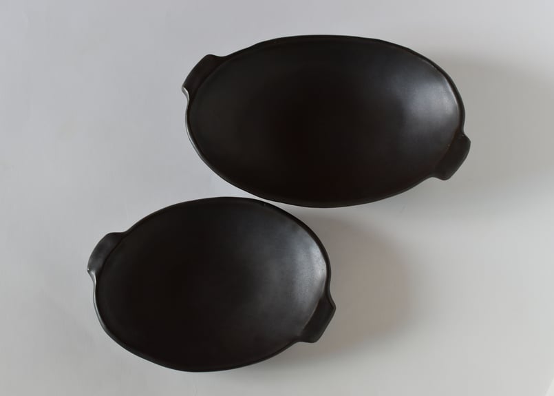 耐熱グラタン皿2(黒・楕円)／馬場勝文 | うつわと暮らし 凛