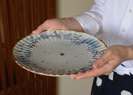 安南手　輪花大皿／市野吉記