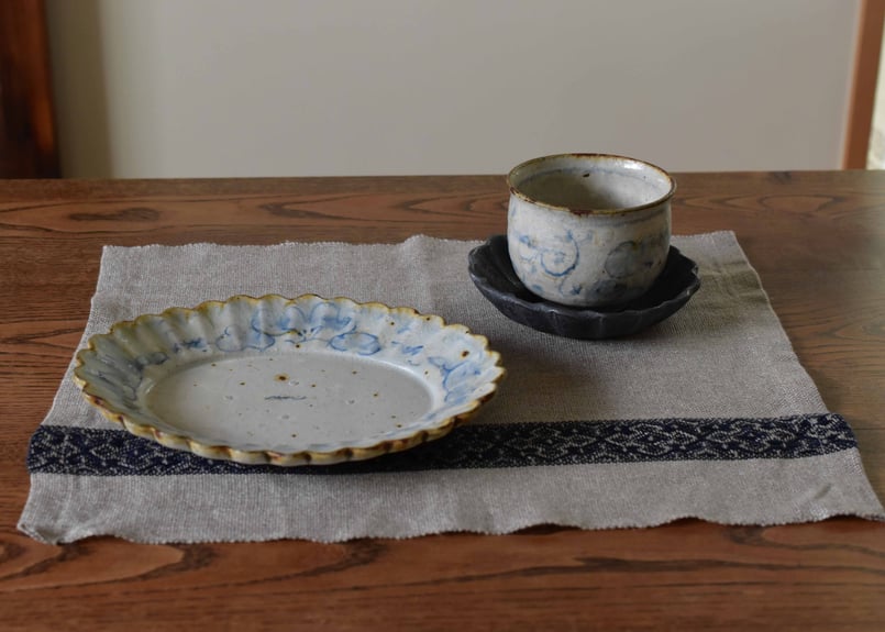 新品 市野吉記 安南手 コウホ窯　虎 輪花皿 プレート④ 新品 市野吉記 安南手 コウホ窯 虎 輪花皿 プレート④ コウホ窯