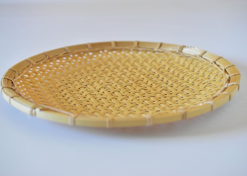 ★新品★岡悠 ユウノ竹工房　竹ざる 竹ザル 竹製品　花刺し重ね六ツ目編み ユウノ竹工房/岡悠 花刺し重ね六ツ目笊 25cm - Farbe