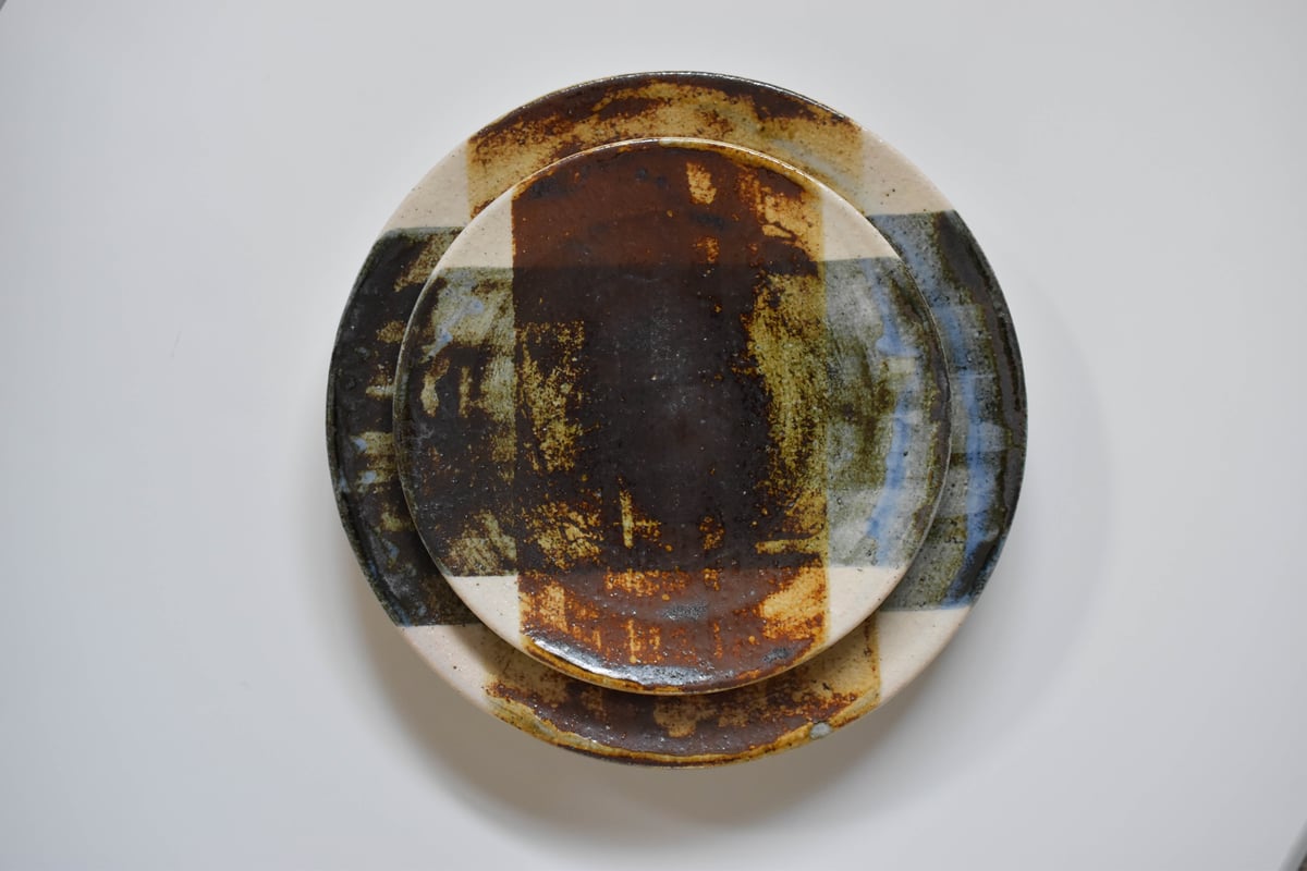 奥村陶房 お皿４点セット 大きな格子皿（17㎝)／奥村陶房 | うつわと暮らし 凛 ONLINE SHOP