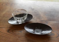 楕円茶托　蒔地漆／田澤祐介