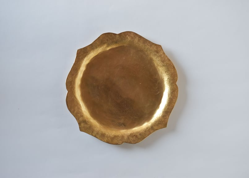 真鍮皿（円）花リム大／山田憲栄 | うつわと暮らし 凛 ONLINE SHOP