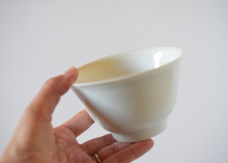 青白磁縁反飯碗／竹下努