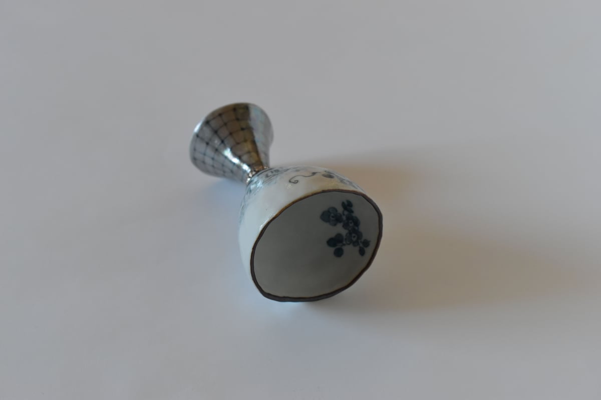 スズキヨウコ作　カタクリの花が美しいゴブレット スズキヨウコ作 カタクリの花が美しいゴブレット スズキヨウコ作