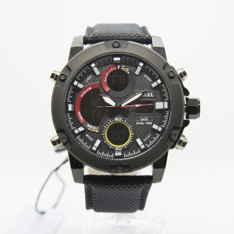 【新着モデル】ミリタリーデザイン デジアナ メンズ腕時計（#1325）ブラック