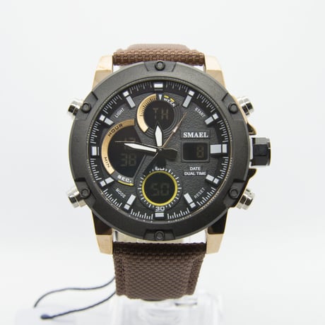 【新着モデル】ミリタリーデザイン デジアナ メンズ腕時計（#1325）ブラウン