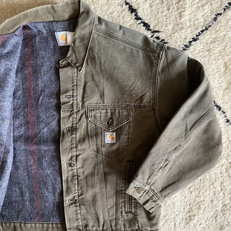“Carhartt.BLK denim.-with liner. OGWWA YOHEI-HAND SCREEN PRINT”