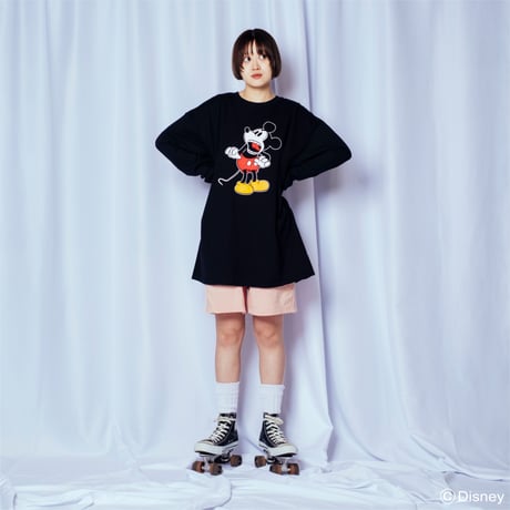 COLSUN&SAN FRANCISCO.NNECT.  PRESENTS 【MICKEY MOUSE COLLECTION 】long-sleeve TEE.BLK.