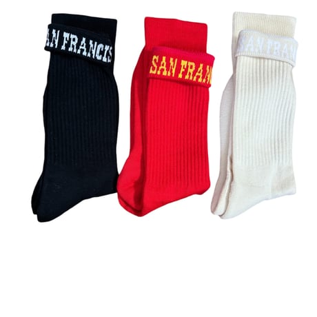 SAN FRANCISCO.NNECT. ORIGINAL-2PAIRS OF SOCKS. BLK/WHT×RED/YEL-SET🖤❤️