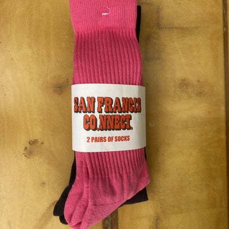 SAN FRANCISCO.NNECT.  LOGO SOCKS 2PAIRS PINK×PURPLE  NVY×ORG