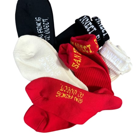 SAN FRANCISCO.NNECT. ORIGINAL-2PAIRS OF SOCKS. RED/YEL×NAT/WHT-SET❤️🤍