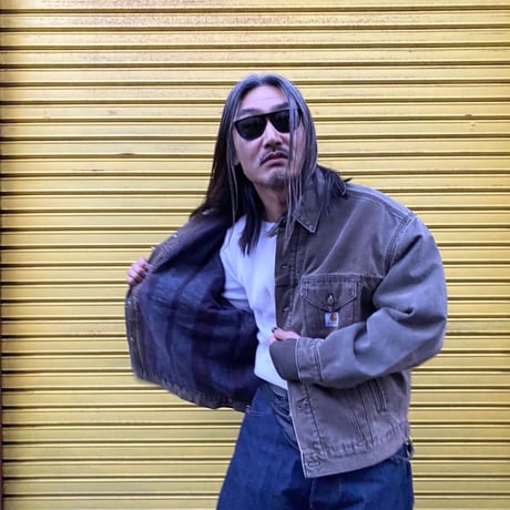 “Carhartt.BLK denim.-with liner. OGWWA YOHEI-HAND SCREEN PRINT”