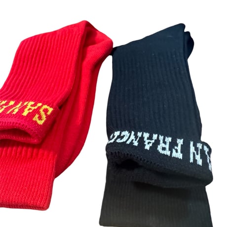 SAN FRANCISCO.NNECT. ORIGINAL-2PAIRS OF SOCKS. BLK/WHT×RED/YEL-SET🖤❤️