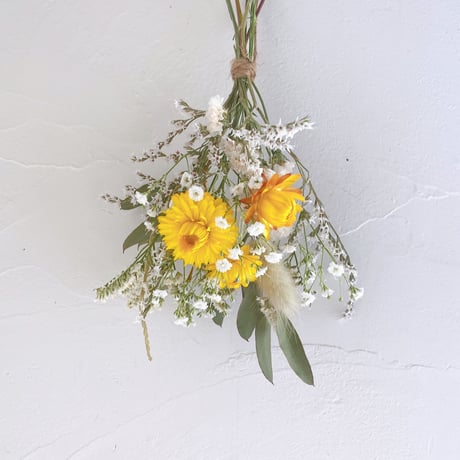 ドライフラワー スワッグ ブーケ White&yellow 花束