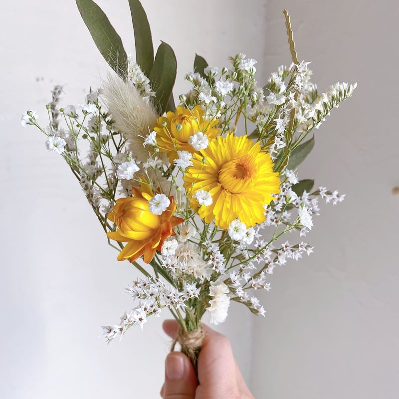 ドライフラワー スワッグ ブーケ White&yellow 花束 | ayakai flowe
