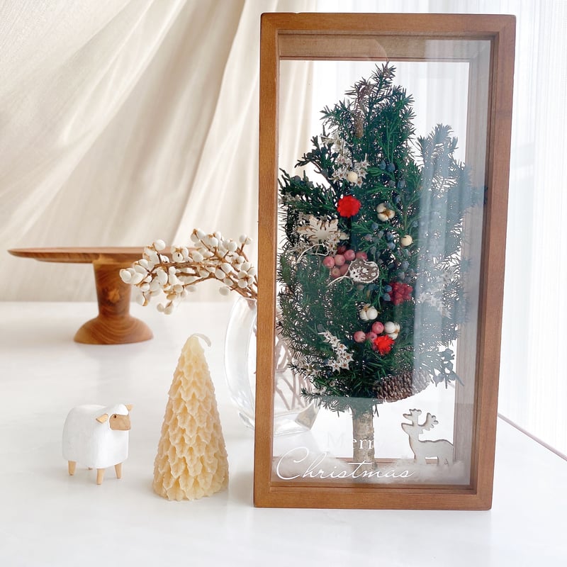 ☆クリスマスツリーのボックスアレンジ プリザーブドフラワー | ayakai