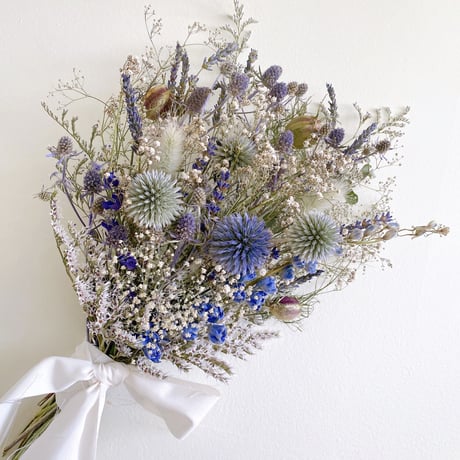 夏のBlue&White 涼しげスワッグブーケ
