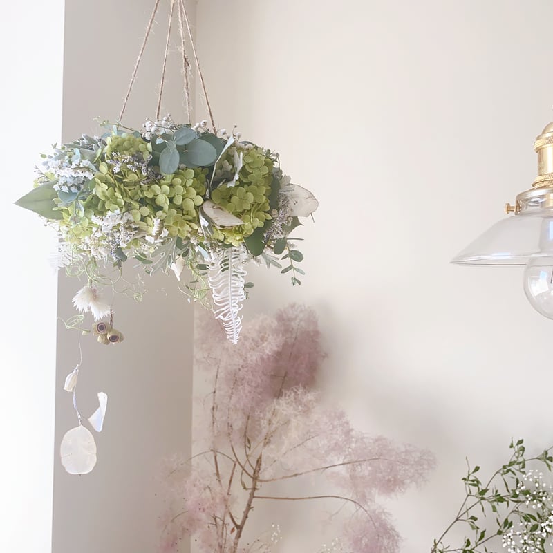 ユーカリのフライングリース　　　　　2WAY ユーカリのフライングリース グレイッシュ リース ルナリア入り