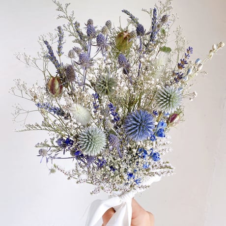 夏のBlue&White 涼しげスワッグブーケ