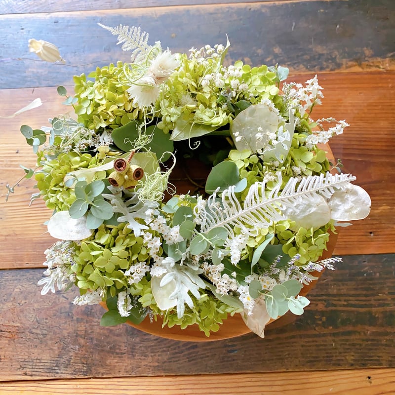 ユーカリのフライングリース　　　　　2WAY ユーカリのフライングリース グレイッシュ リース ルナリア入り