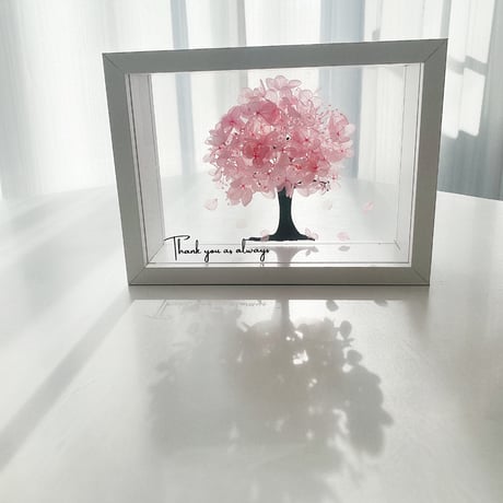 桜　フラワーボックスアレンジメント　プリザーブドフラワー　文字名入れ可能