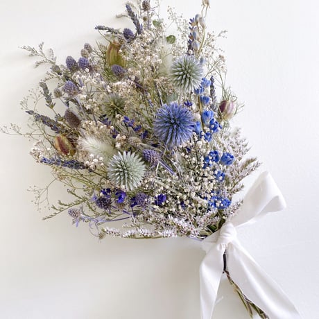 夏のBlue&White 涼しげスワッグブーケ