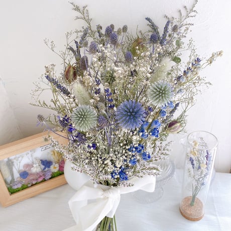 夏のBlue&White 涼しげスワッグブーケ