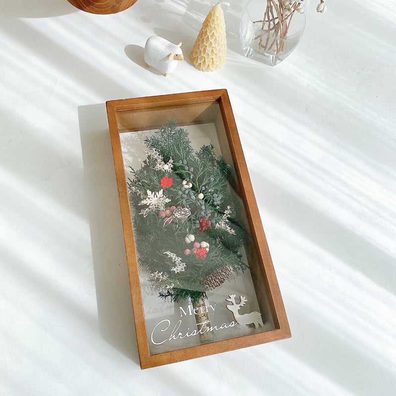 ☆クリスマスツリーのボックスアレンジ プリザーブドフラワー | ayakai