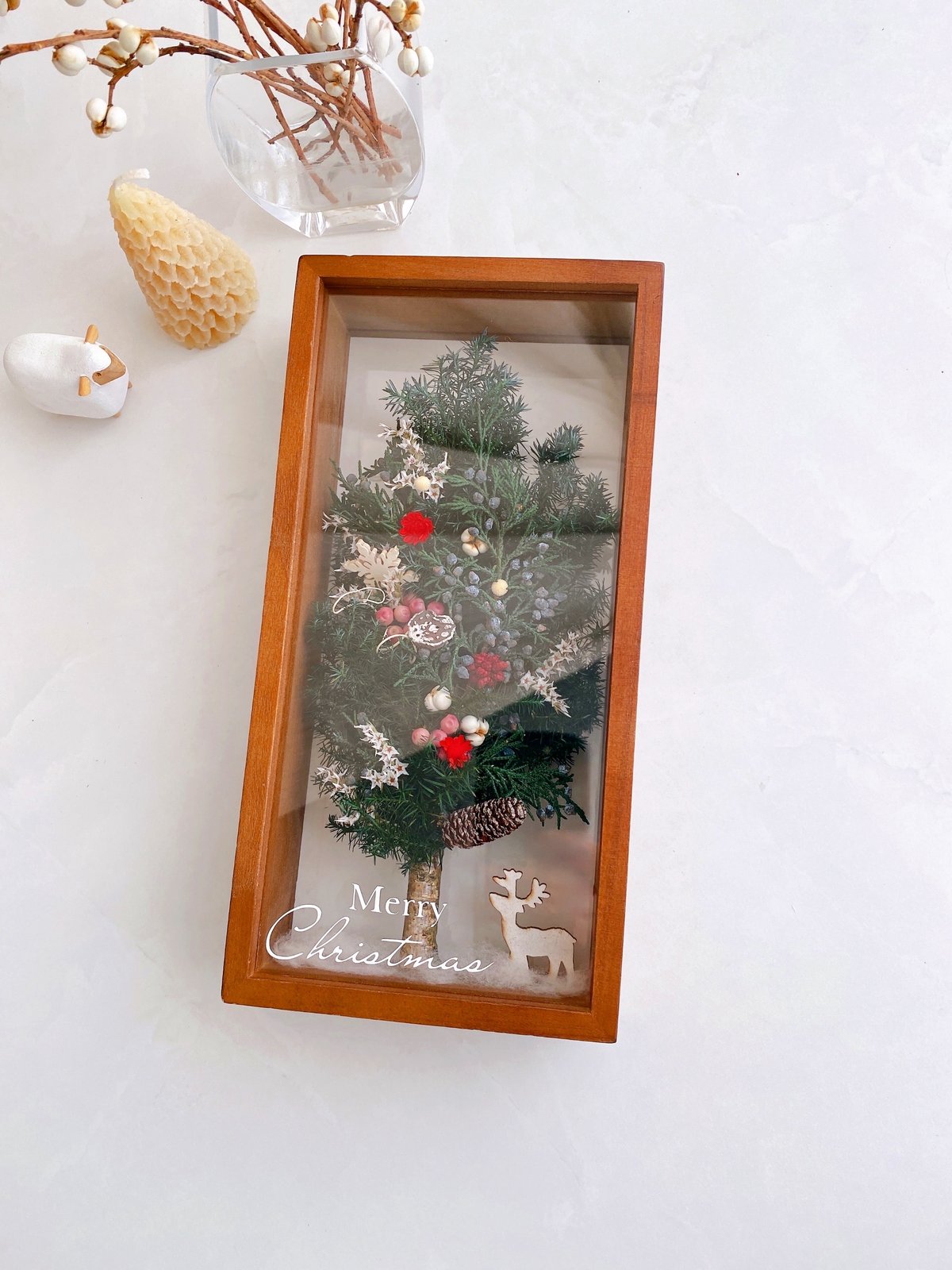 ☆クリスマスツリーのボックスアレンジ プリザーブドフラワー | ayakai