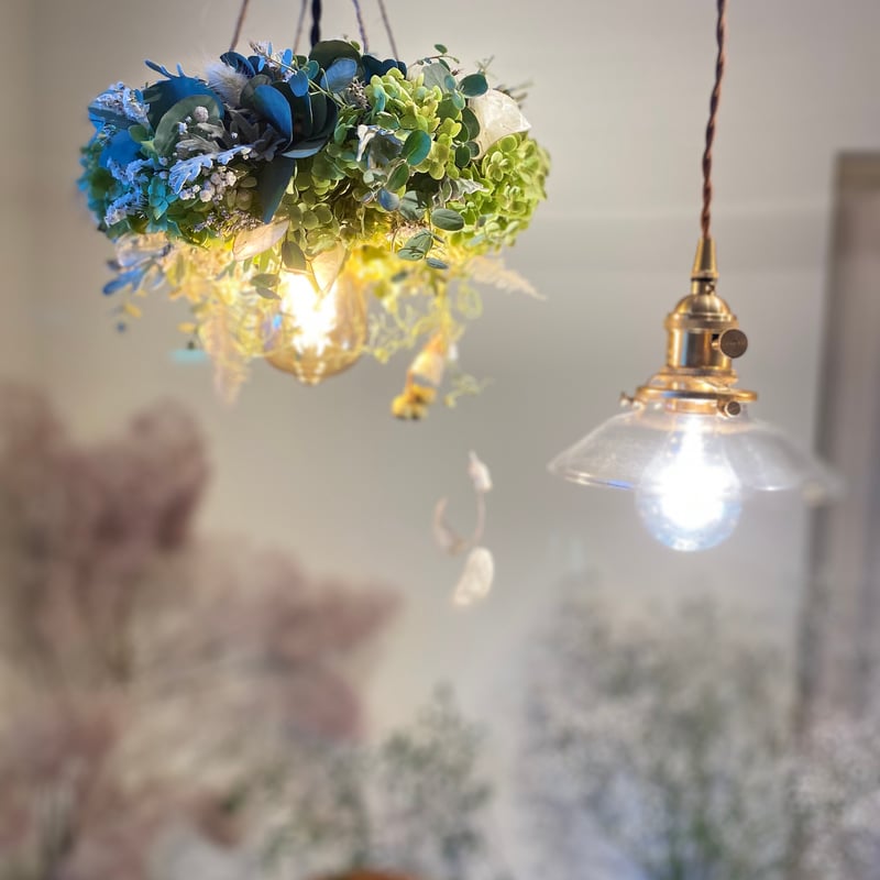 夏のフライングリース 空にふんわり浮かぶ、アナベル ユーカリ リース