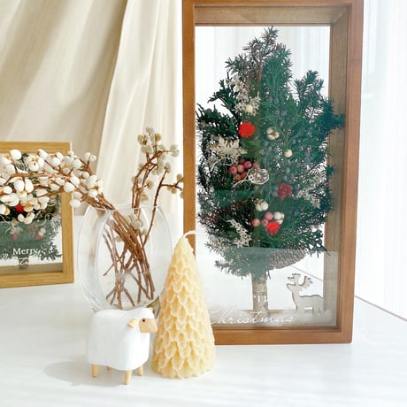 ☆クリスマスツリーのボックスアレンジ プリザーブドフラワー | ayakai