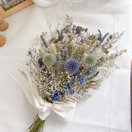 夏のBlue&White 涼しげスワッグブーケ