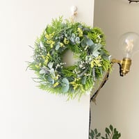 夏の青 ハーフムーンリース ドライフラワー | ayakai flower STORE