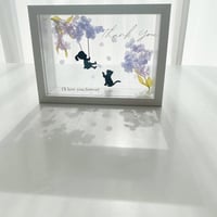 ライラック　フラワーボックスアレンジメント　プリザーブドフラワー　名入れ文字入れ