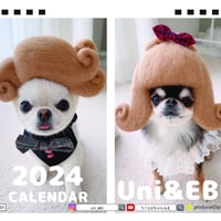 【予約販売】 チワワ犬のUNI＆EBI 2024年 卓上 カレンダー TC24226