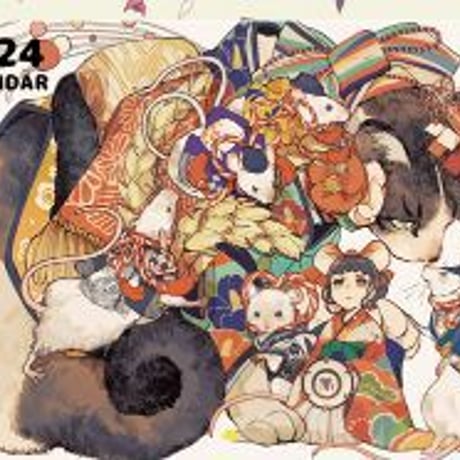 【予約販売】 イラストレーター とびはち 猫 2024年 壁掛け カレンダー KK24299