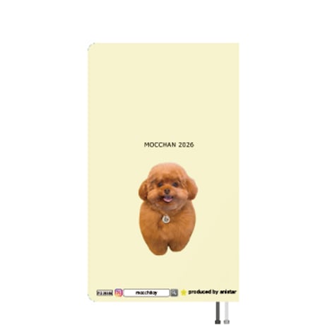 【予約販売】 もっちゃん トイプードル 犬 2026年 ポケットスケジュール帳 PO26169