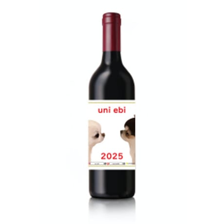 【予約販売】 チワワ犬のUNI＆EBI 2025年 赤ワイン 720ml RW25242