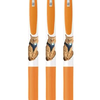 【予約販売】 ゴールデンレトリバー犬＆保護猫 ぺろりんず！ 黒色 ボールペン 3本セット BA139NN