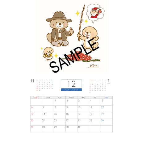 【予約販売】 突撃！ラッコさん 2026年 壁掛けカレンダー KA26062
