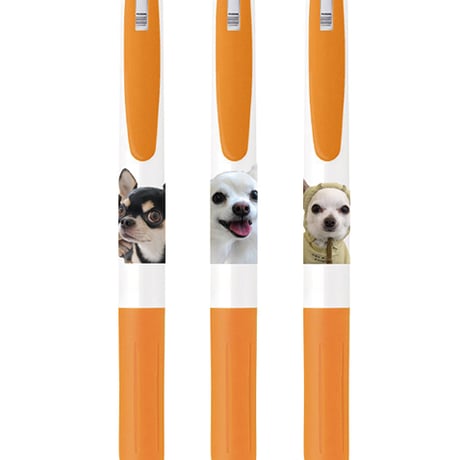 【予約販売】 チワワ犬のちわわん生活 黒色 ボールペン 3本セット BA140NN